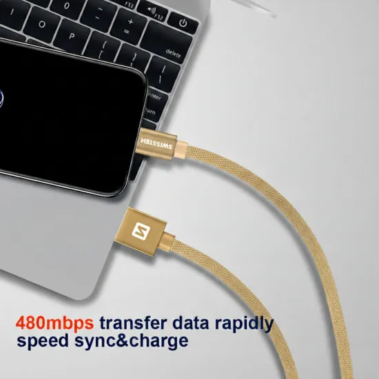 Swissten Data kabl Textile USB / USB-C 1.2m Gold