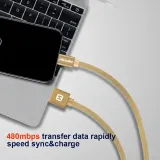 Swissten Data kabl Textile USB / USB-C 1.2m Gold