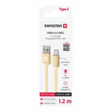 Swissten Data kabl Textile USB / USB-C 1.2m Gold