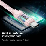 Swissten Data kabl Textile USB / USB-C 1.2m Rose/Gold