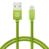 Swissten Data kabl Textile USB / USB-C 1.2m Green