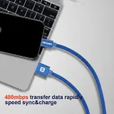 Swissten Data kabl Textile USB / USB-C 1.2m Blue