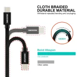 Swissten Data kabl Textile USB / USB-C 2m Black