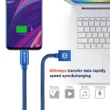 Swissten Data kabl Textile USB / USB-C 2m Blue