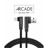 Swissten Kabl Arcade Gaming USB To Type-C 100W USB 1.2m - Black