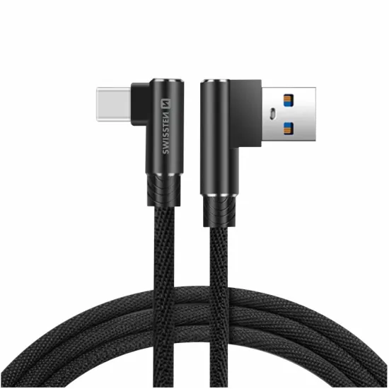 Swissten Kabl Arcade Gaming USB To Type-C 100W USB 1.2m - Black