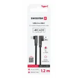 Swissten Kabl Arcade Gaming USB To Type-C 100W USB 1.2m - Black