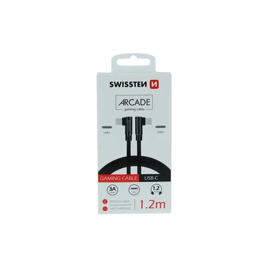 Swissten Kabl Arcade Gaming Type-C To Type-C 100W USB 1.2m - Black