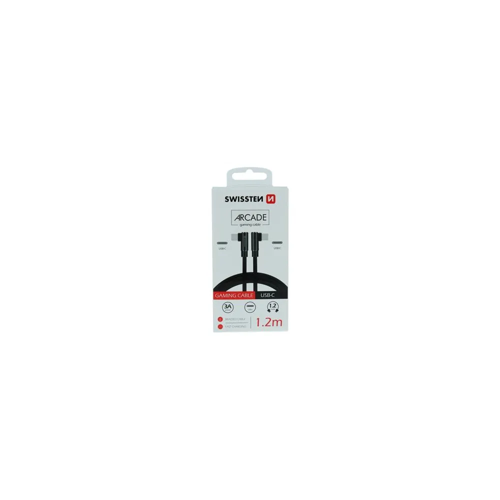Swissten Kabl Arcade Gaming Type-C To Type-C 100W USB 1.2m - Black