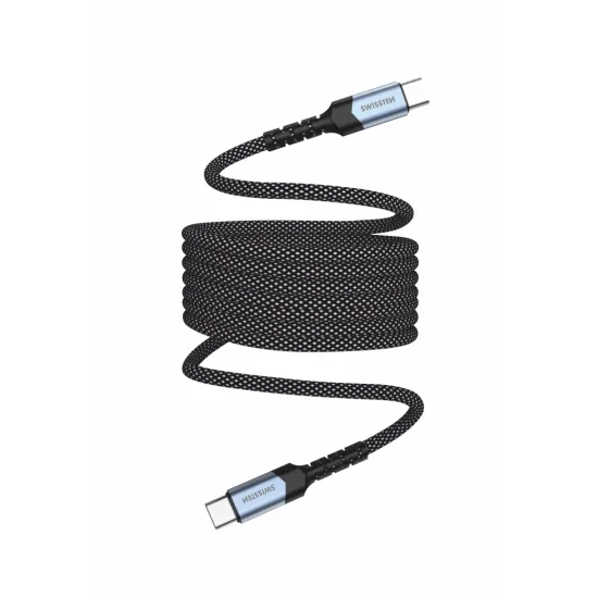 Swissten Data kabl Magnetic Self-Winding USB-C To USB-C - 1m
