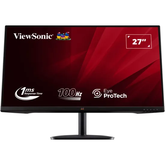 ViewSonic Monitor 27 VA2732-H-2, 1920×1080 (FHD), IPS panel, 100Hz, 1 ms (MPRT), 1000:1, 250 cd/m², Adaptive Sync/VRR, HDMI + VG