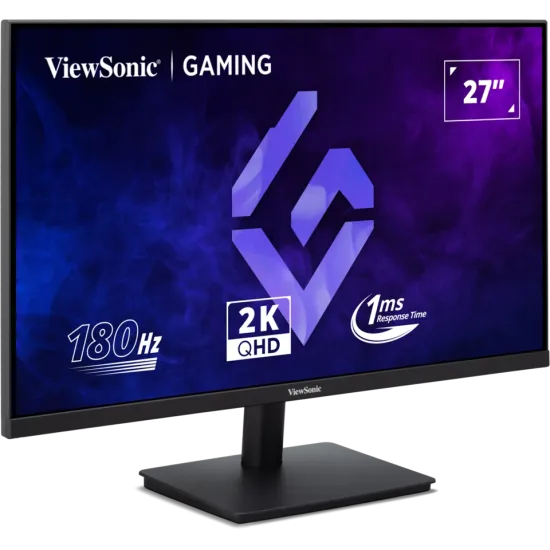 ViewSonic Monitor 27 VX27G1-2K, 2560×1440 (2K QHD), IPS panel, 180Hz, 1 ms (MPRT), 1000:1, 300 cd/m², Adaptive Sync (FreeSync /