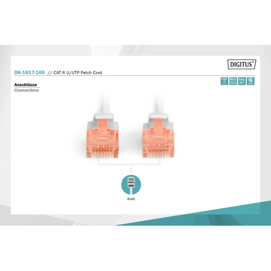 Digitus Kabl UTP patch CAT6 10m sivi