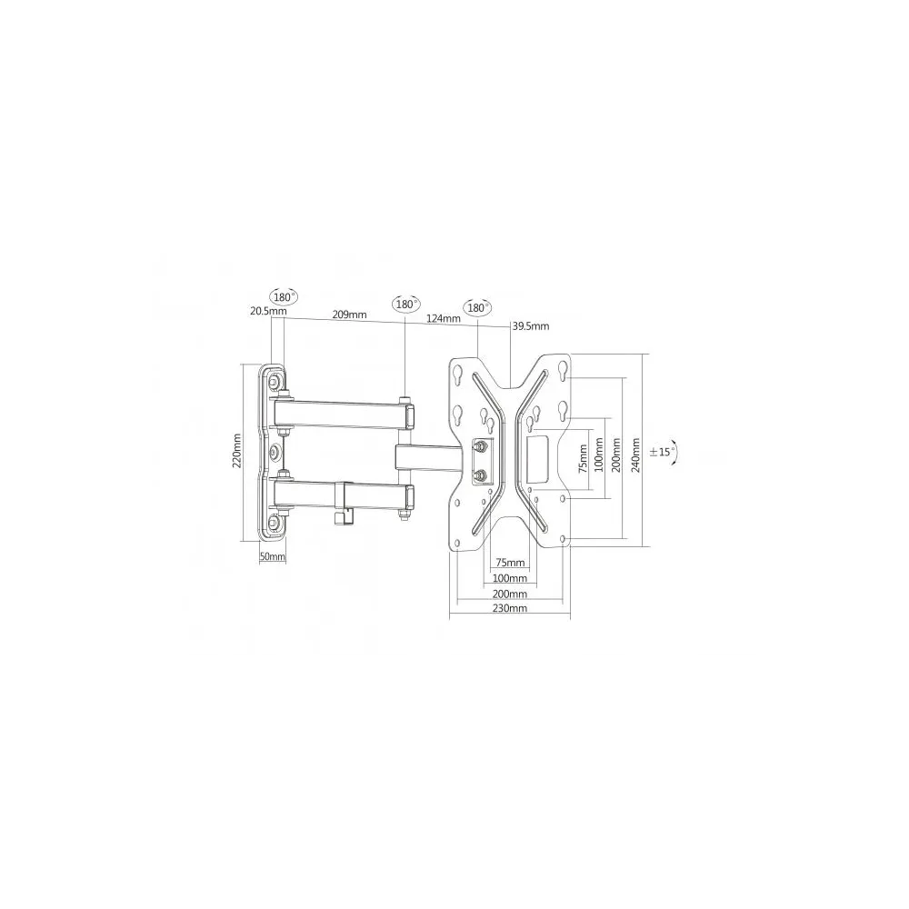 Digitus Drzac za TV do 42 , swivel, max 30kg, VESA