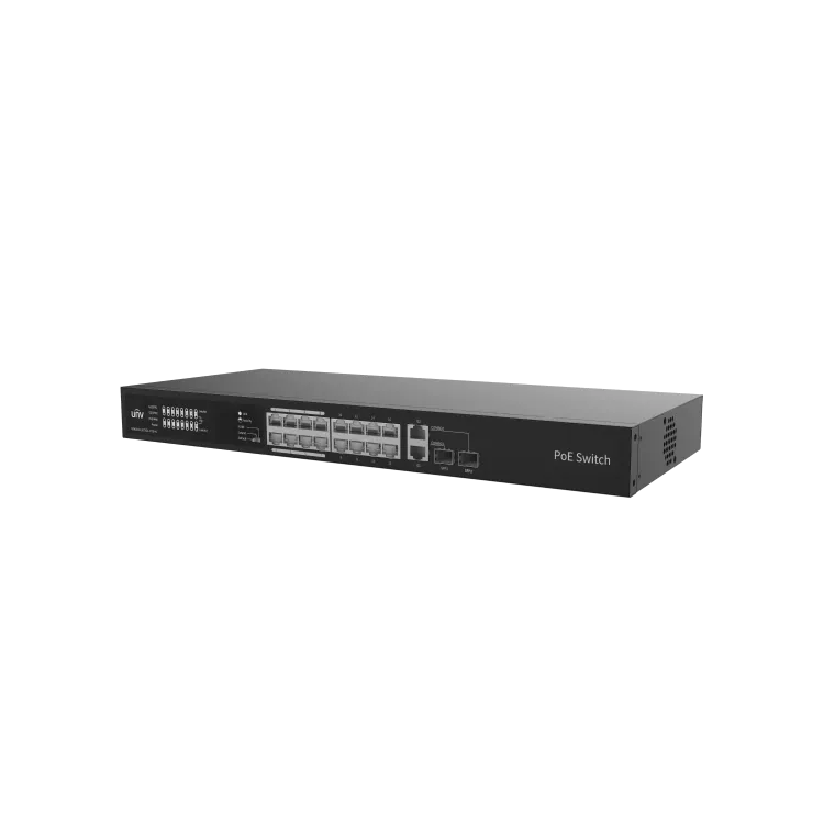 Uniview Switch NSW2020-16T2GC-POE-IN 16x 10/100Mbps RJ45 PoE+ ports, 2x 1Gbps uplink, 250W PoE budget (up to 30W per port)