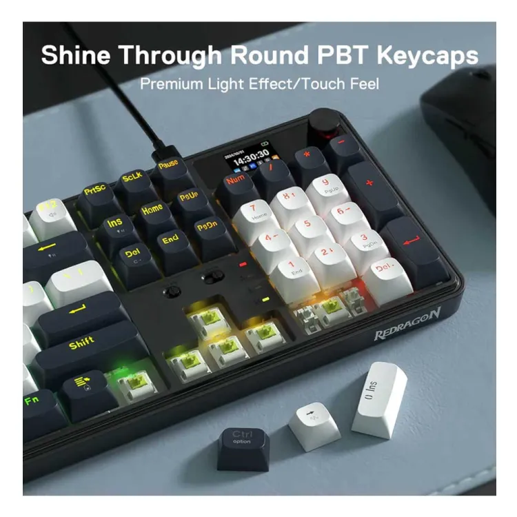 Redragon Tastatura Wyvern LCD Pro K761-WB Wireless/Wired/BT