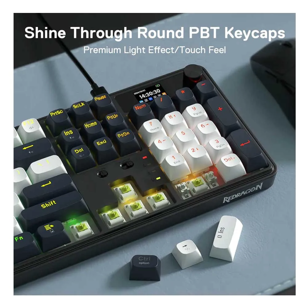 Redragon Tastatura Wyvern LCD Pro K761-WB Wireless/Wired/BT