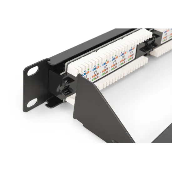 Digitus Patch panel puni, unshielded 24-port, 1U, rack mount, crni