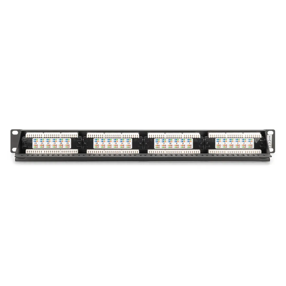 Digitus Patch panel puni, unshielded 24-port, 1U, rack mount, crni