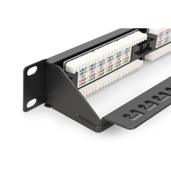 Digitus Patch panel puni, unshielded 24-port, 1U, rack mount, crni