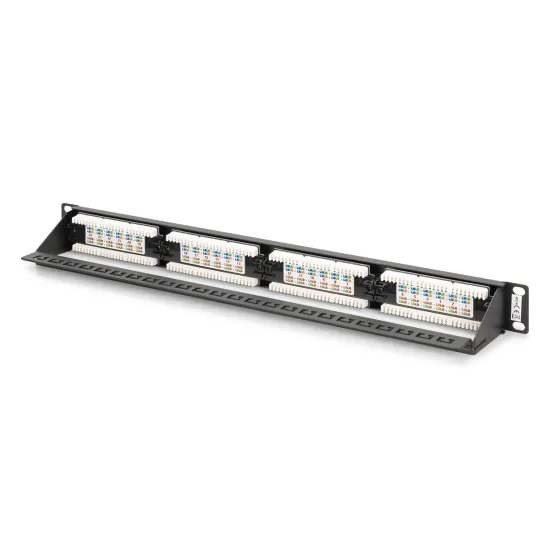 Digitus Patch panel puni, unshielded 24-port, 1U, rack mount, crni