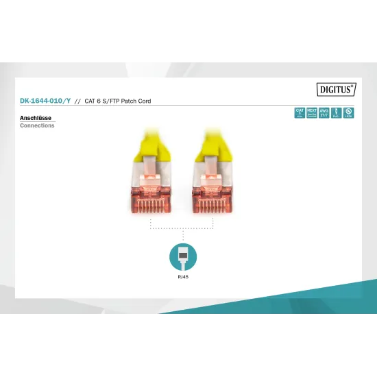 Digitus Kabl S-FTP patch CAT6A 1m zuti