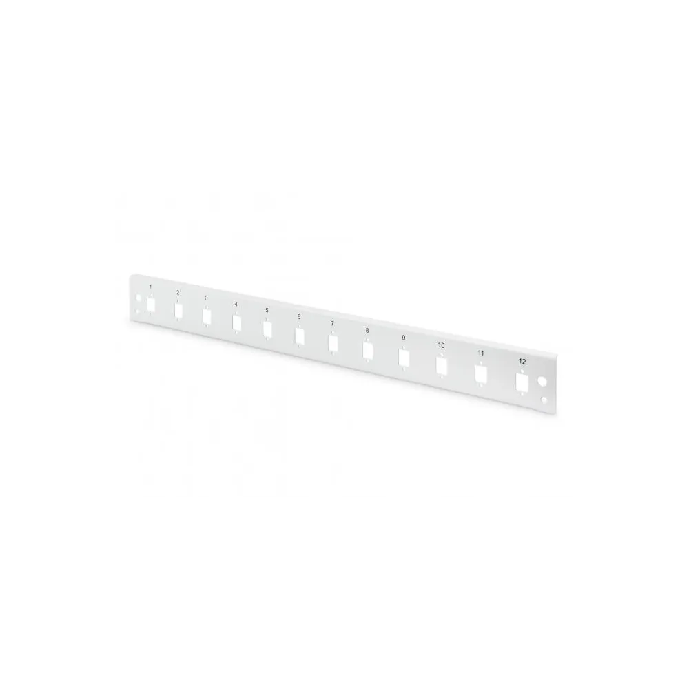 Digitus Fiber optic splice box front panel, 1U, quick lock, 12x LC DX/SC SX/E2000 SX, sivi