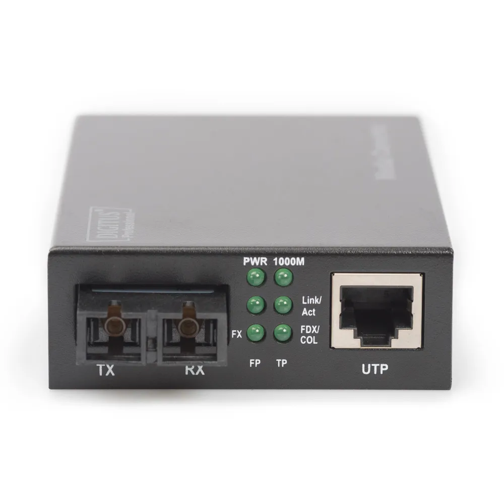 Digitus Gigabit media converter, RJ45 na SC, do 500 m, crni