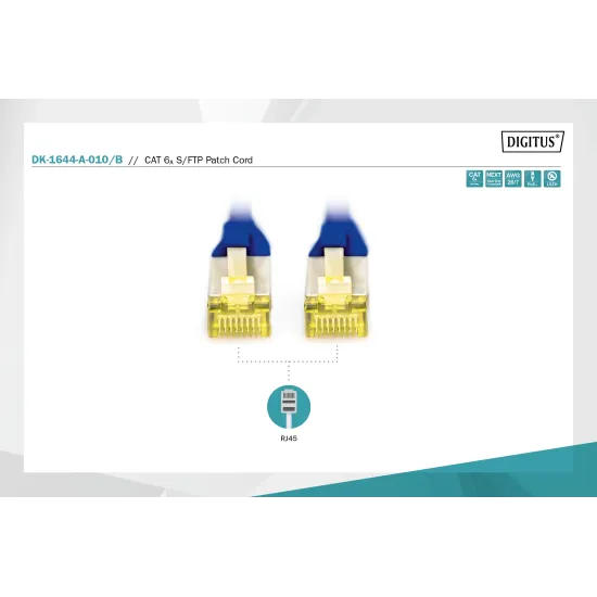 Digitus Kabl S-FTP patch CAT6A 1m plavi