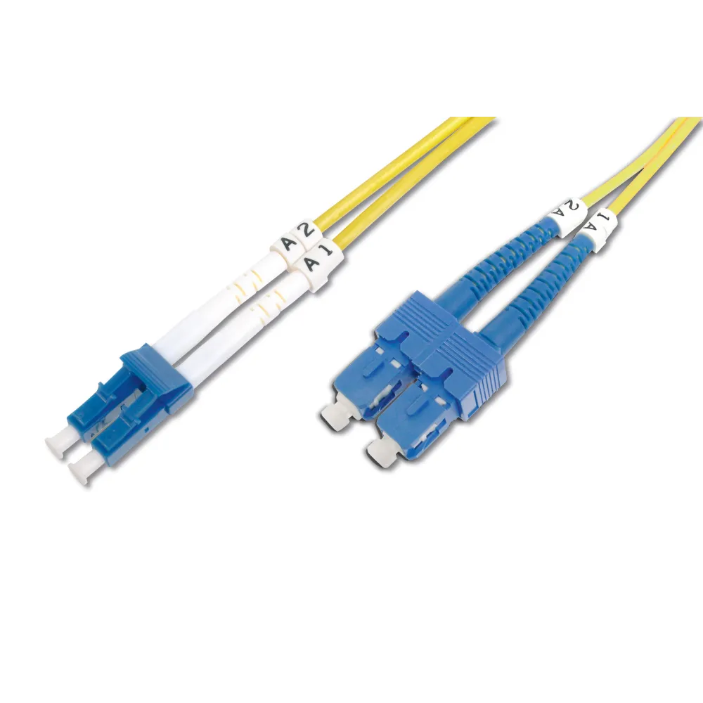 Digitus Opticki patch kabl, singlemode, duplex, 10 m, OS2, LC/SC, zuti