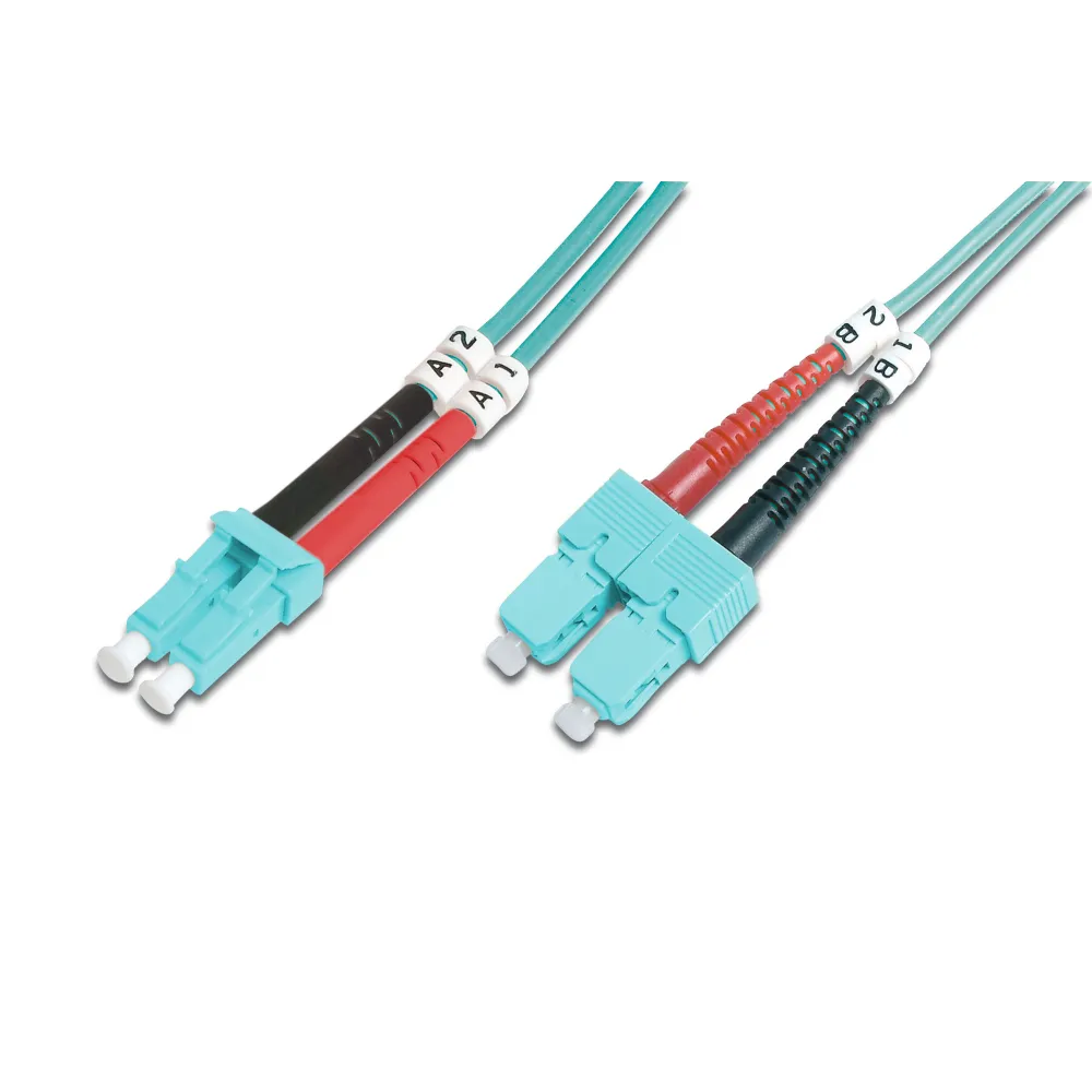 Digitus Opticki patch kabl, multimode, duplex, 3 m, OM3, LC/SC, plavi