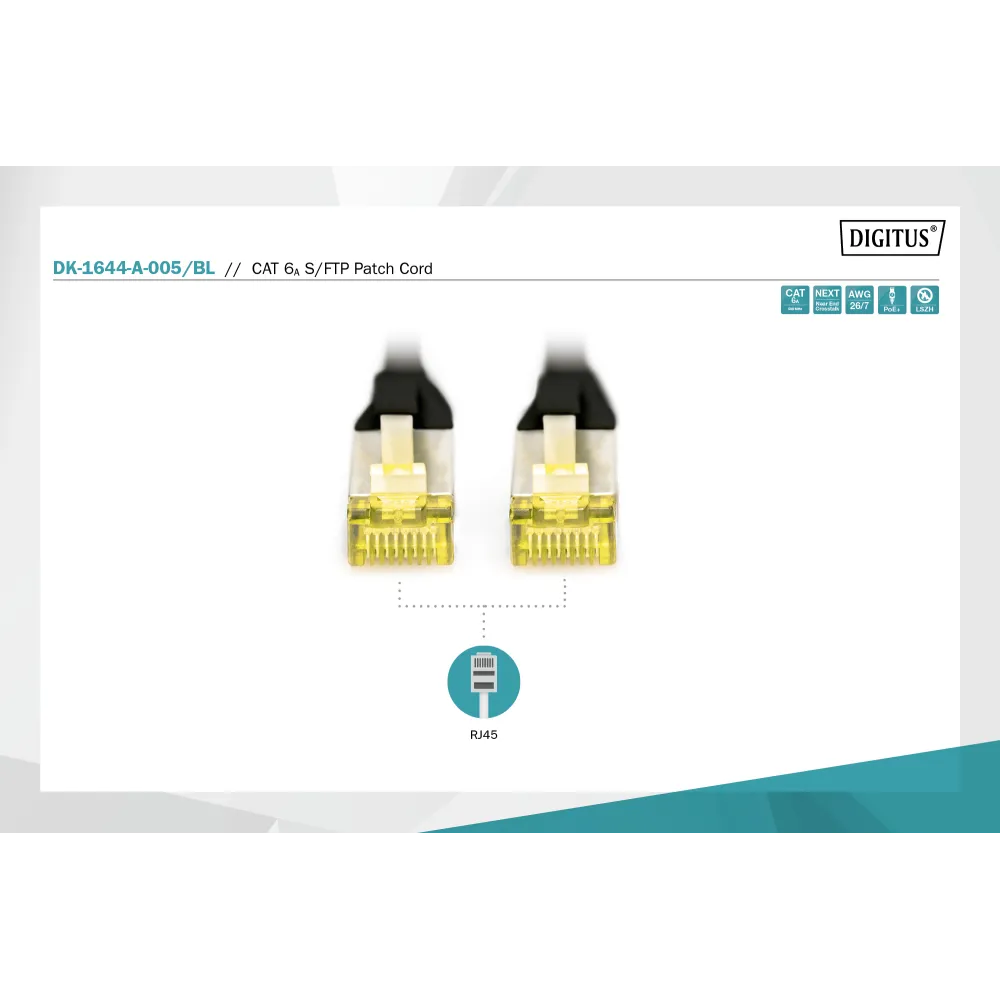 Digitus Kabl S-FTP patch CAT6A 0.5m crni