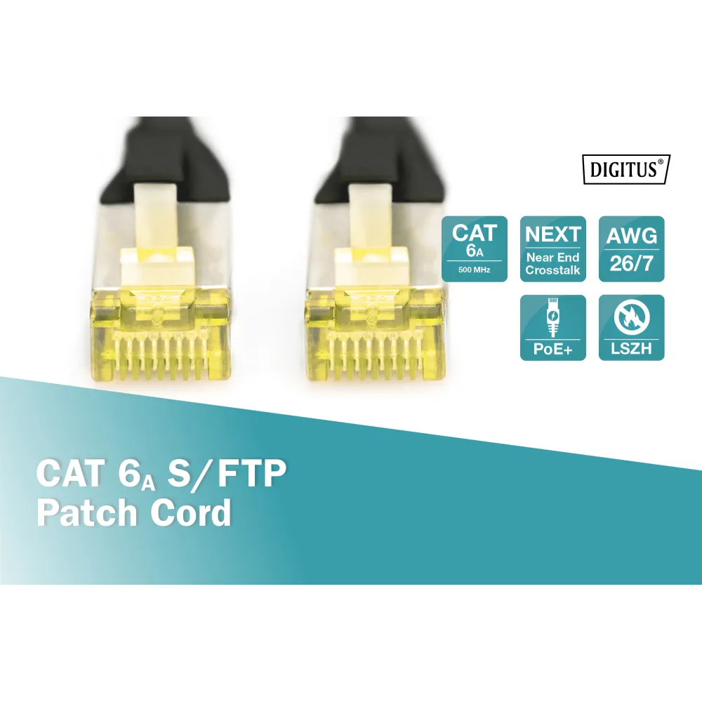 Digitus Kabl S-FTP patch CAT6A 0.5m crni