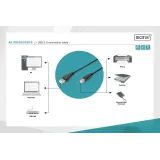 Digitus Kabl USB A - USB B M/M 1m USB 2.0 crni