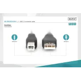 Digitus Kabl USB A - USB B M/M 1m USB 2.0 crni