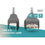 Digitus Kabl USB A - USB B M/M 1m USB 2.0 crni