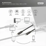 Digitus Kabl USB Type-C to Type-C, 20V/5A 100W, USB 3.2 10Gbps, 1m, crni