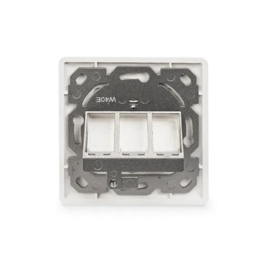 Digitus Wallplate for Keystone Modules, 3x RJ45 dust cover, 80/80 + central plate