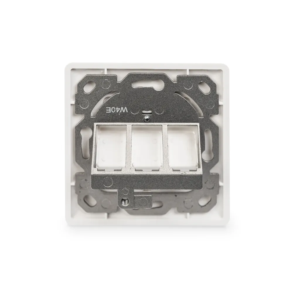 Digitus Wallplate for Keystone Modules, 3x RJ45 dust cover, 80/80 + central plate
