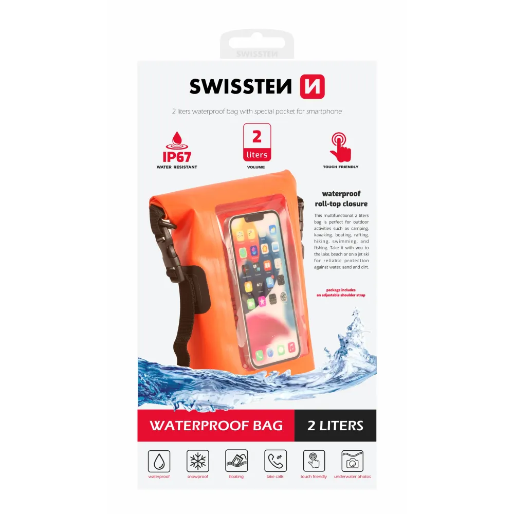 Swissten Case Waterproof 2L, Orange