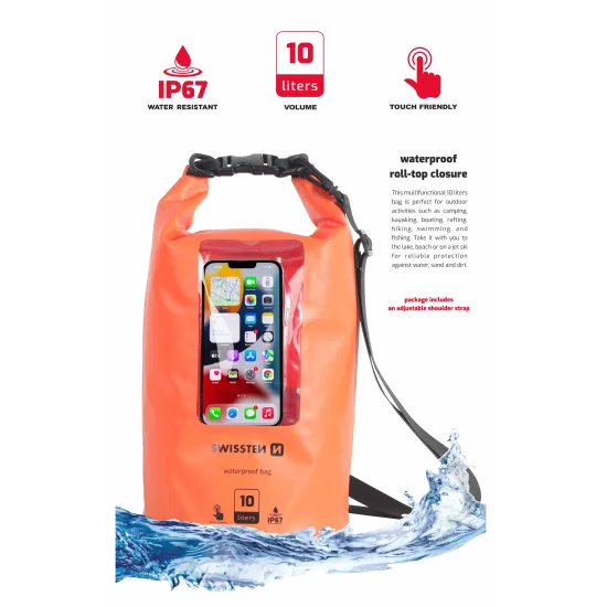 Swissten Case Waterproof 10L, Orange