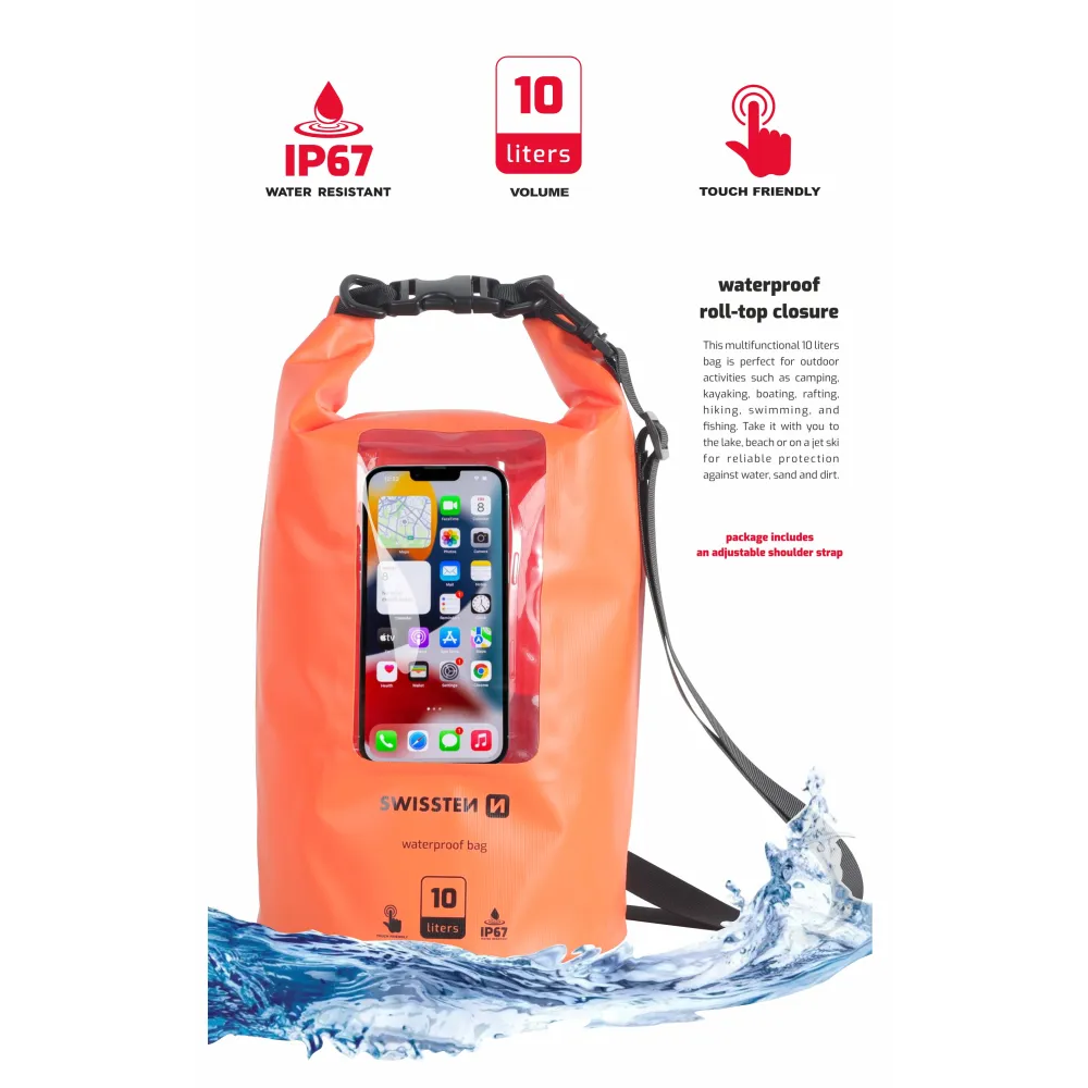 Swissten Case Waterproof 10L, Orange