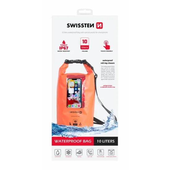 Swissten Case Waterproof 10L, Orange