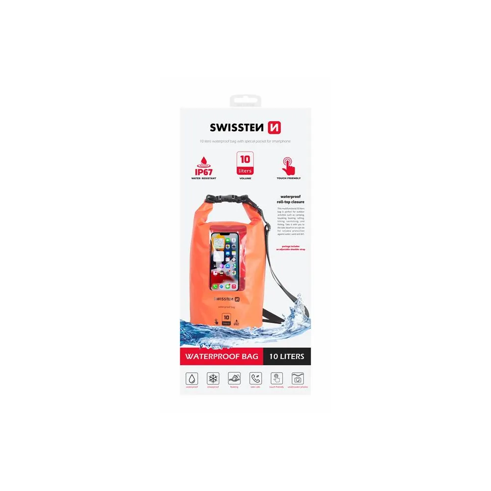 Swissten Case Waterproof 10L, Orange
