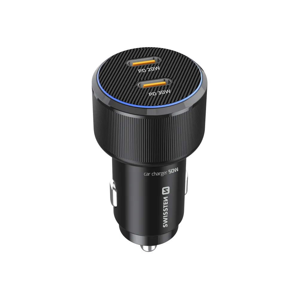 Swissten Adapter 2x USB-C PD, 50W BLACK