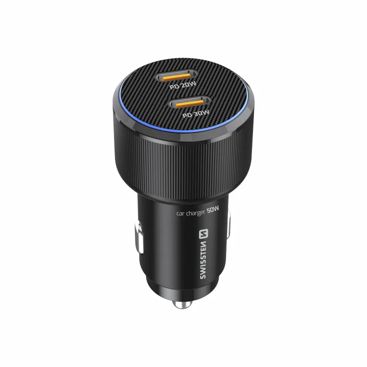 Swissten Adapter 2x USB-C PD, 50W BLACK