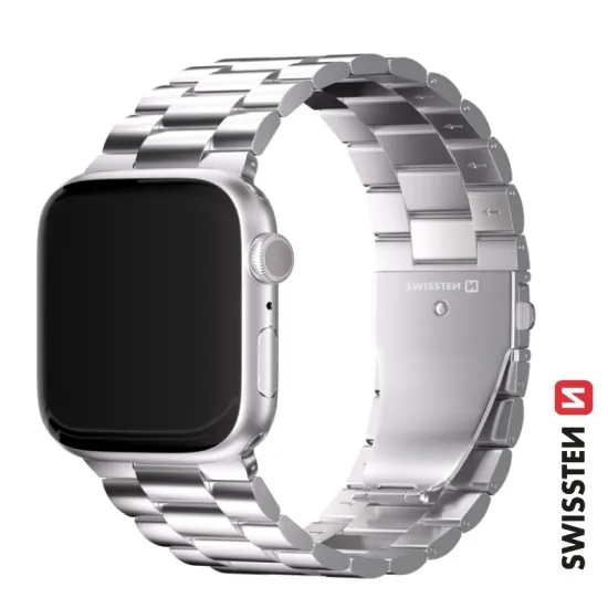 Swissten Metal band for Apple watch, silver (42, 44, 45, 49) mm