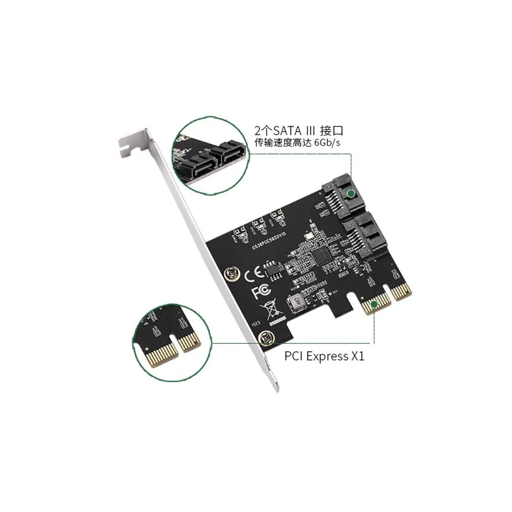 PCI-Express kontroler 2-port SATA III int. Kartica JMB582 Chipset