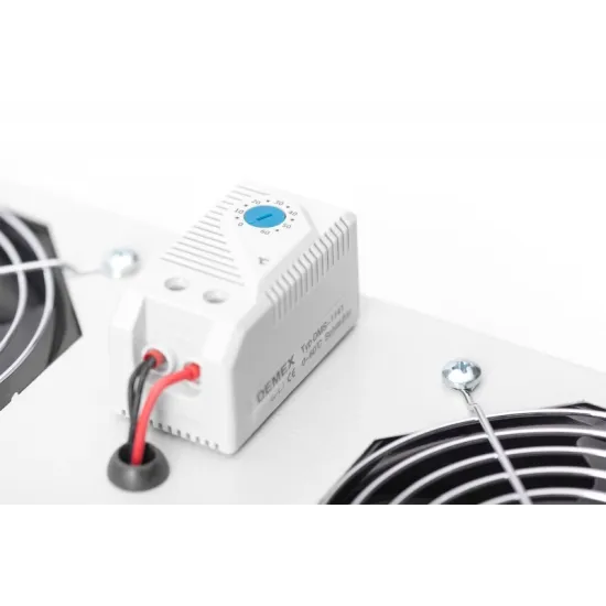 Digitus Roof VENTILATOR unit, wall mounting cabinets 2 fans, thermostat, switch, grey (RAL 7035)