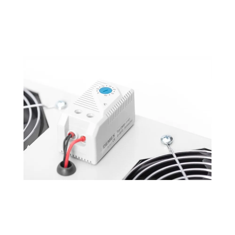 Digitus Roof VENTILATOR unit, wall mounting cabinets 2 fans, thermostat, switch, grey (RAL 7035)